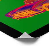 Mercedes Benz 280 SL Convertible Pop Art Poster (Ecke)