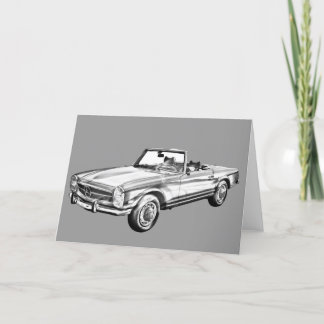 Mercedes Benz 280 SL Konvertible Illustration Karte