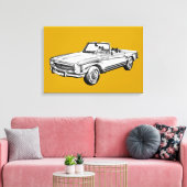 Mercedes Benz 280 SL Konvertible Illustration Leinwanddruck (Insitu (Wohnzimmer))