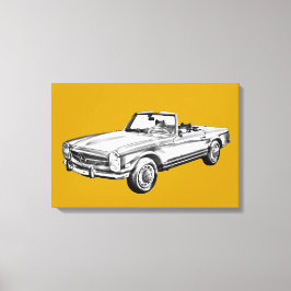 Mercedes Benz 280 SL Konvertible Illustration Leinwanddruck