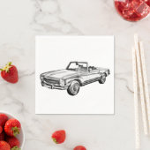 Mercedes Benz 280 SL Konvertible Illustration Serviette (Beispiel)