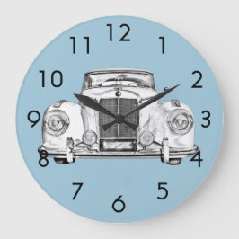 Mercedes Benz 300 Luxury Car Illustration Große Wanduhr