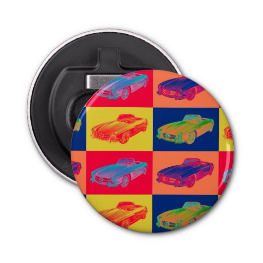 Mercedes Benz 300 SL Convertible Pop Art Flaschenöffner (Vorderseite)