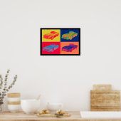Mercedes Benz 300 SL Convertible Pop Art Poster (Küche)