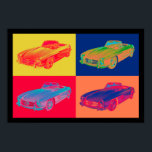 Mercedes Benz 300 SL Convertible Pop Art Poster<br><div class="desc">Klassisch bunt 1960 Mercedes Benz 300 SL Convertible Pop Art Illustration.</div>