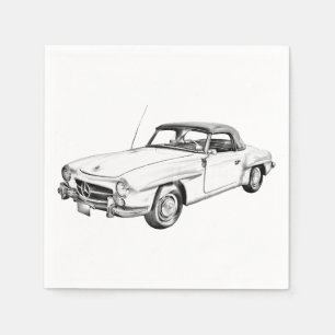 Mercedes Benz 300 sl Illustration Serviette