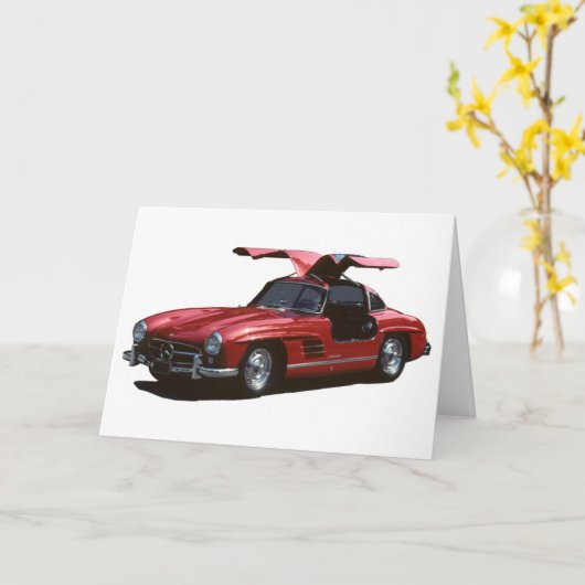 Mercedes Benz SLR300 Gullwing Poster Karte (Gelbe Blume)