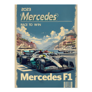 Mercedes F1 Rennposter Fotodruck