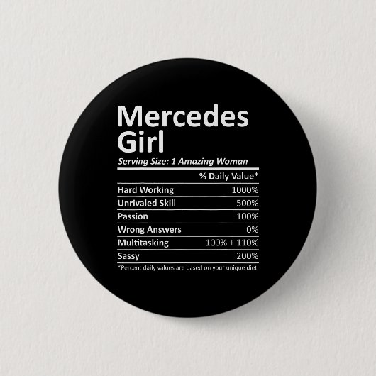 Mercedes Girl Tx Texas Funny City Zuhause Roots Us Button (Vorderseite)