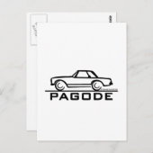Mercedes SL-Pagode mit Skript Postkarte (Vorne/Hinten)