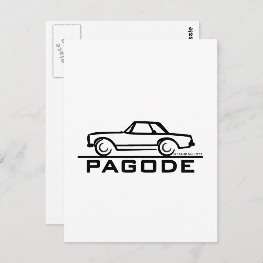 Mercedes SL-Pagode mit Skript Postkarte (Vorne/Hinten)