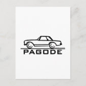 Mercedes SL-Pagode mit Skript Postkarte (Vorderseite)