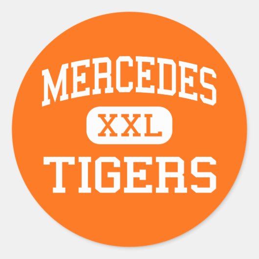 Mercedes - Tigers - Junior - Mercedes Texas Runder Aufkleber (Vorderseite)