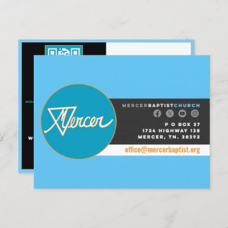 Mercer Baptist Church Einladung Postkarte