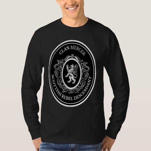 Mercer Scottish Clan Scottish Lion Descent T-Shirt (Vorderseite)