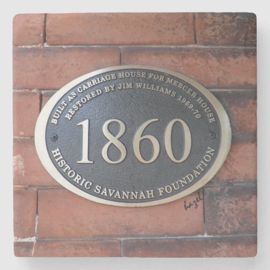 Mercer Williams Carriage House Sign, Savannah Steinuntersetzer (Vorderseite)