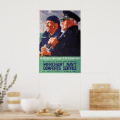 Merchant Navy Comforts Service Poster, Groß Poster (Küche)