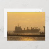 Merchant ship on the North Sea near Cuxhaven Postkarte (Vorne/Hinten)