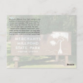 Merchants Millpond Staat Park Postkarte (Rückseite)