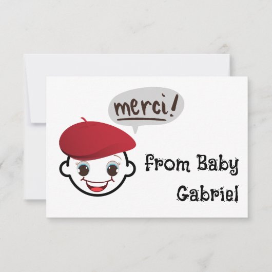 Merci! Babydusche Danke, Karten (Vorderseite)