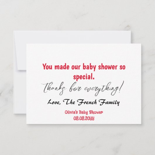 Merci! Babydusche Danke, Karten (Rückseite)