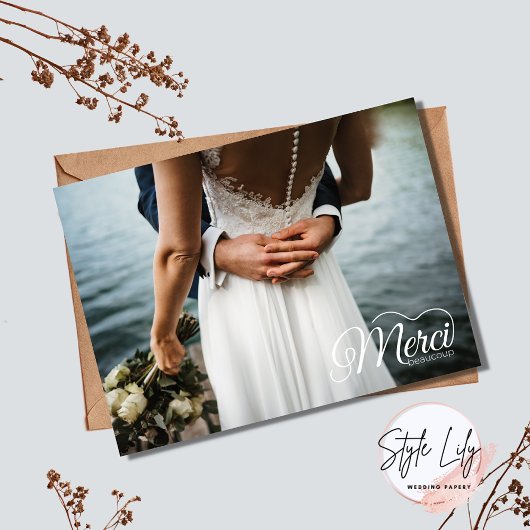 Merci Beacoup Foto Wedding Vielen Dank Dankeskarte