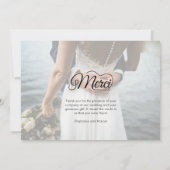 Merci Beacoup Foto Wedding Vielen Dank Dankeskarte (Rückseite)