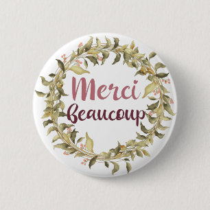 Merci Beaucoup Danke, Französisch Button