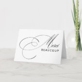 Merci Beaucoup Elegant Calligraphy Vielen Dank Dankeskarte (Vorderseite)