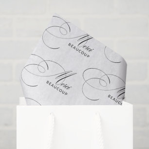 Merci Beaucoup Elegant Calligraphy Vielen Dank Seidenpapier