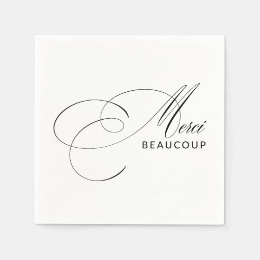 Merci Beaucoup Elegant Calligraphy Vielen Dank Serviette (Vorderseite)