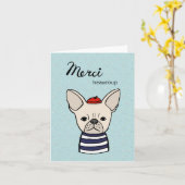 Merci Beaucoup French Bulldog Vielen Dank Karte (Gelbe Blume)