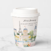 Merci Beaucoup | Pariser Aquarellgarten Pappbecher (Vorderseite)