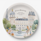 Merci Beaucoup | Pariser Aquarellgarten Pappteller (Vorderseite)