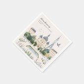 Merci Beaucoup | Pariser Aquarellgarten Serviette (Ecke)
