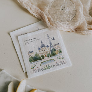 Merci Beaucoup   Pariser Aquarellgarten Serviette