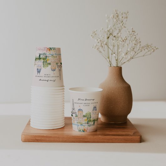 Merci Beaucoup | Parisian Watercolor Garden Pappbecher