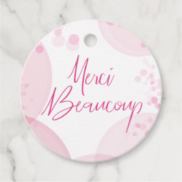 Merci Beaucoup Pink und White Bokeh Vielen Dank Geschenkanhänger