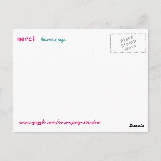 Merci beaucoup postkarte (Rückseite)