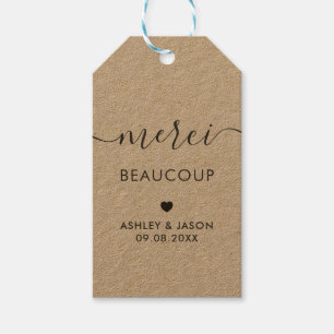 Merci Beaucoup Tag, Wedding Danke Tags, Kraft Geschenkanhänger