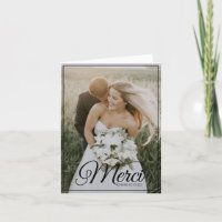 Merci Beaucoup Vertical Two Foto Wedding Blank