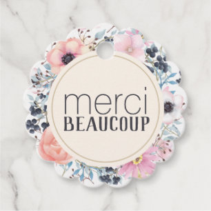 Merci Beaucoup Vielen Dank, Herr Floral Geschenkanhänger