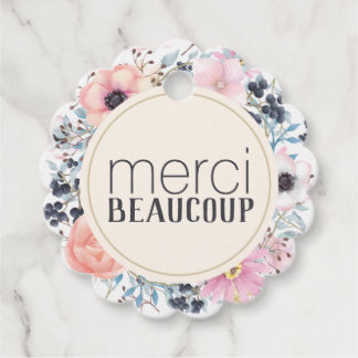 Merci Beaucoup Vielen Dank, Herr Floral Geschenkanhänger