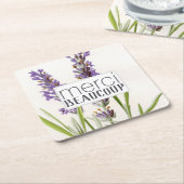 Merci Beaucoup Vielen Dank, Lavender Paper Unterse Rechteckiger Pappuntersetzer (angewinkelt)