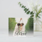 Merci Beaucoup Wedding Foto Vielen Dank Postkarte (Stehend Vorderseite)