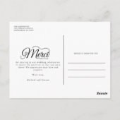 Merci Beaucoup Wedding Foto Vielen Dank Postkarte (Rückseite)