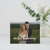 Merci Beaucoup Wedding Vielen Dank Postcard Postkarte (Stehend Vorderseite)