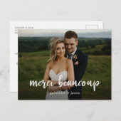 Merci Beaucoup Wedding Vielen Dank Postcard Postkarte (Vorne/Hinten)