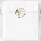 Merci Beecoup Danke Magnolia und Bee on Ivory Runder Aufkleber (Tasche)