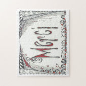 "Merci - danke" Laubsäge 8x10 oder 11x14 Puzzle (Vertikal)